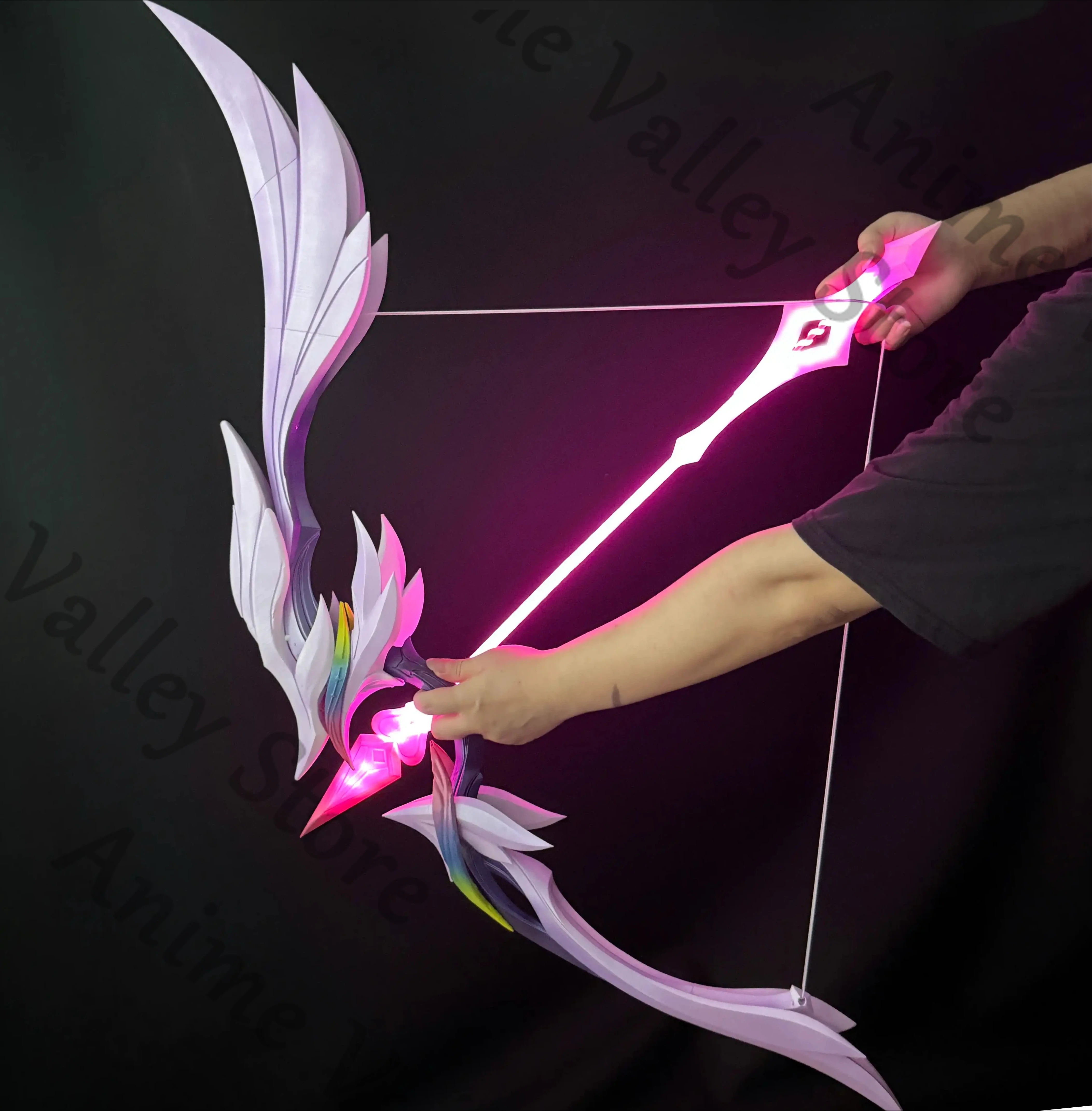 أنيمي هونكاي: ستار السكك الحديدية سيرين تأثيري القوس والسهم الدعامة الكرتون معدات الأسلحة الحصرية يمكن توهج هالوماس الدعائم عيد الميلاد