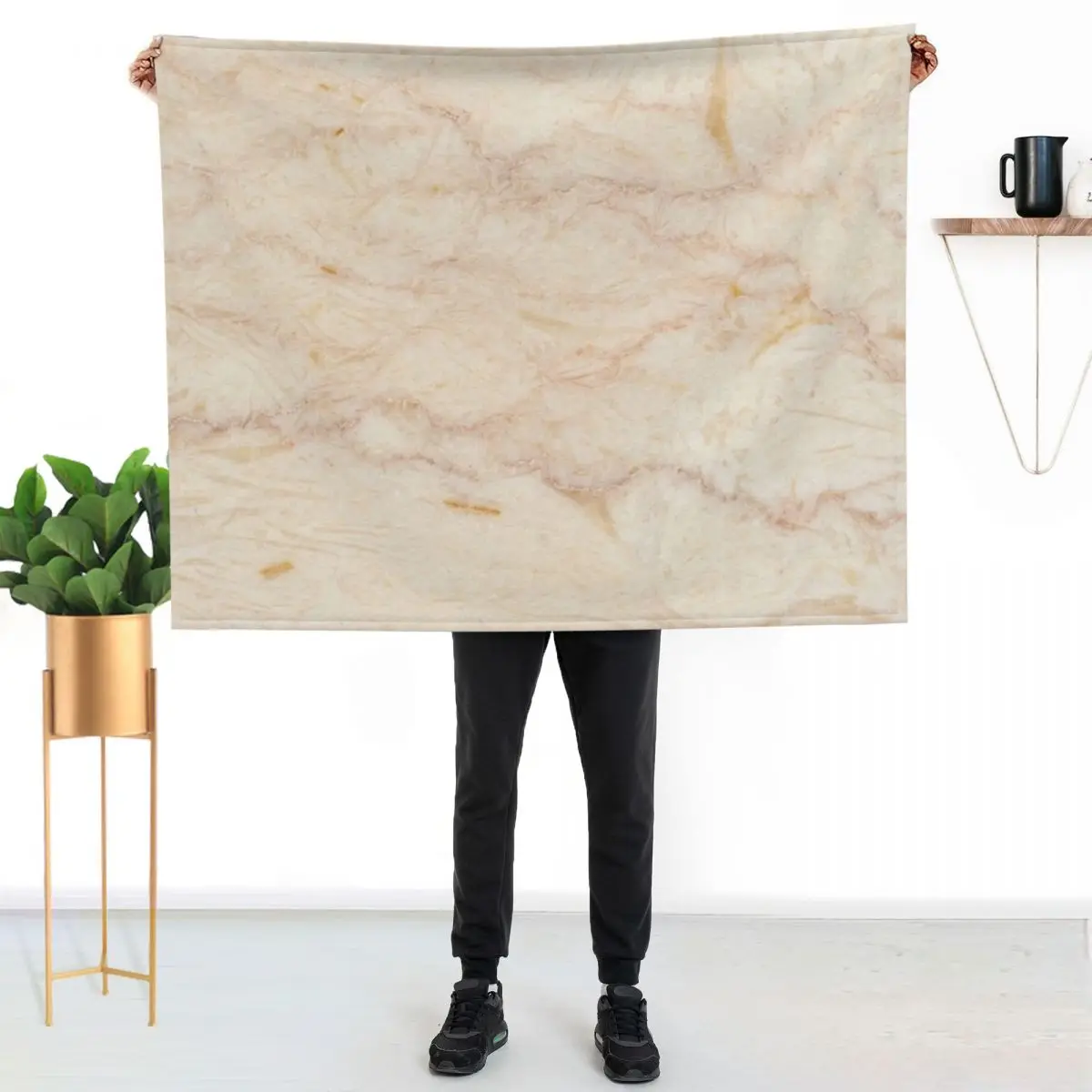 Marble beige peach red warm texture background Italian Marble red verona marble print Throw Blanket Soft Plaid Blankets