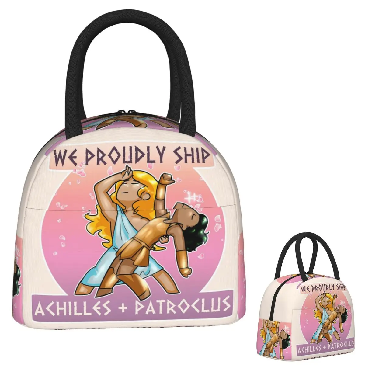 Borse per il pranzo di Achille + Patroclus Bento Box isolato Borsa per il pranzo portatile Borse da picnic riutilizzabili Borsa termica per lavoro studentesco donna