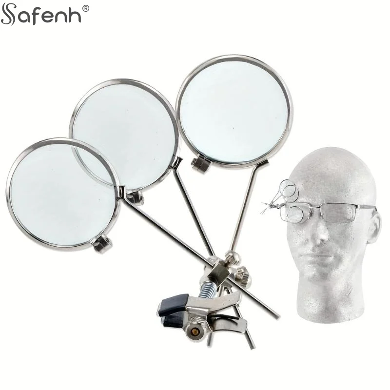 

1PCS Glass Jeweller's Eye Loupe Triple Ocular Loupe Clip On Eye Glasses Magnifier Jewellery Watch Detail Making Repair Tool