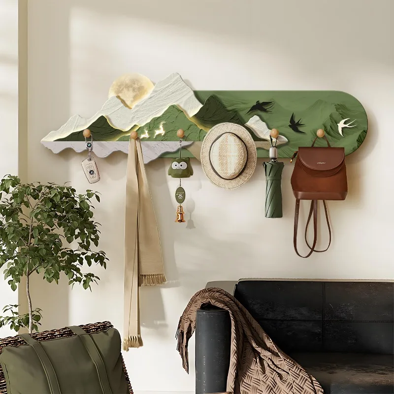 bedroom aesthetic clothes hanger wall-mounted entrance decorative coat rack creative perchero entrada recibidor home furniture