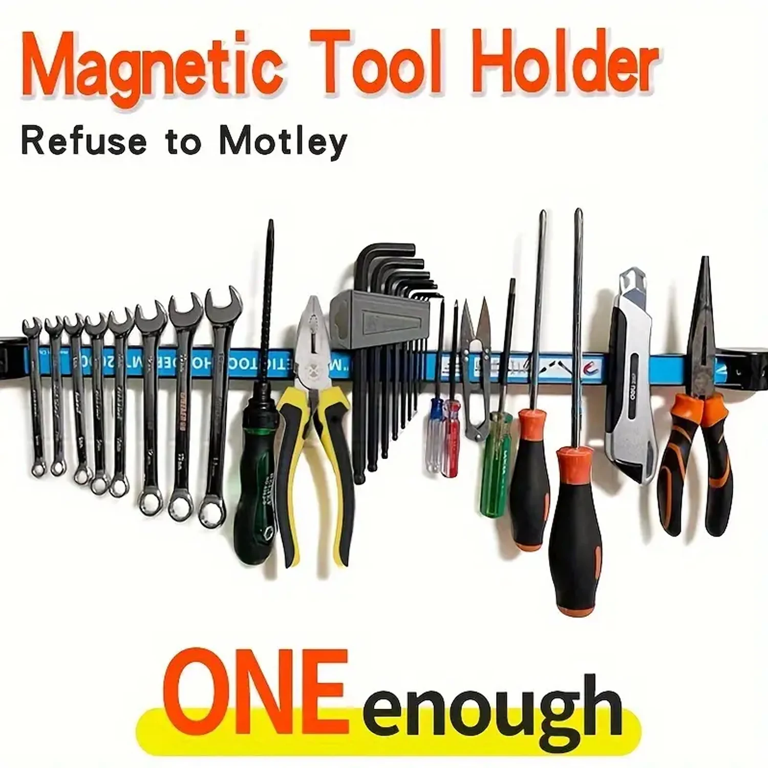 Strong Magnetic Tool Holder Heavy-duty Magnet Tool Bar Wrench Garage Organizer Wall Mounted Tool Storage Bar Strip Rack