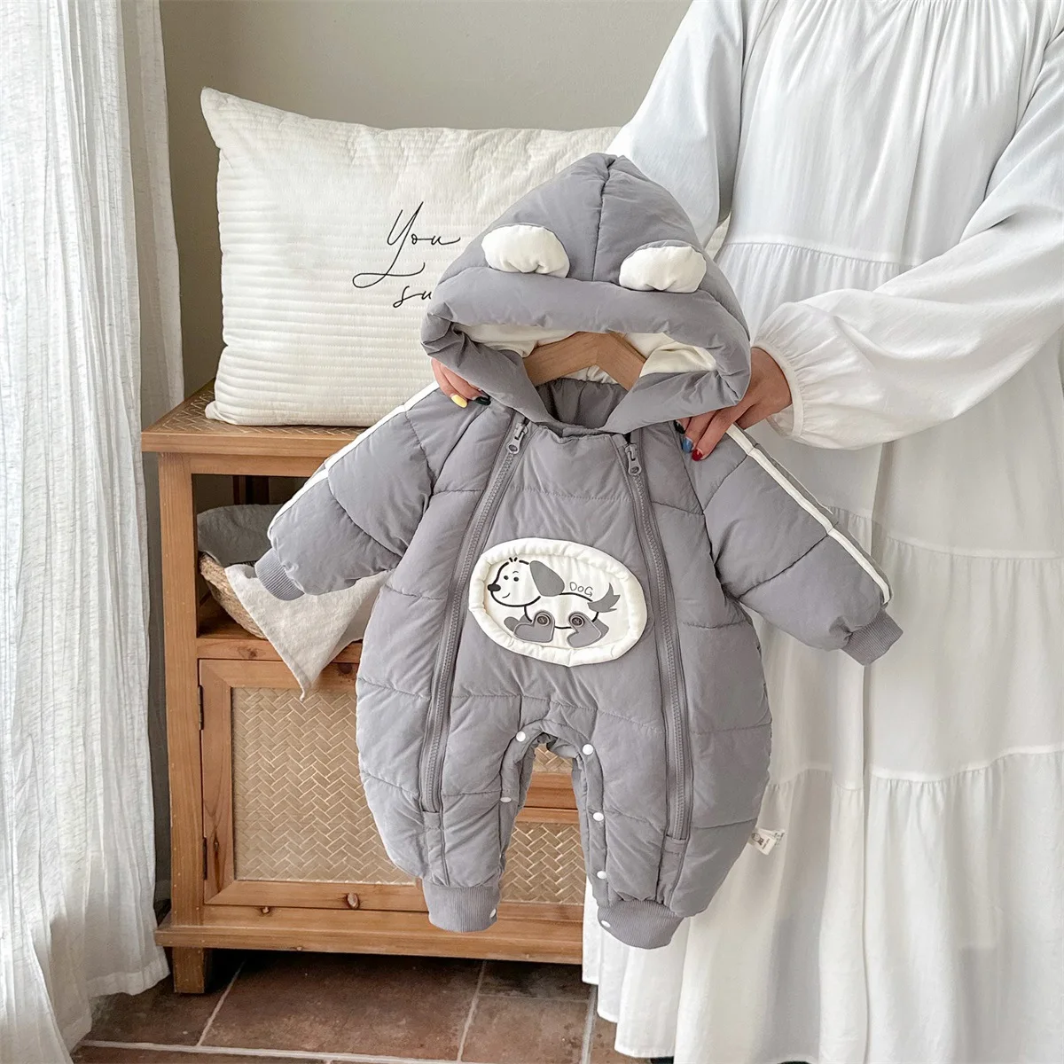 

Детская зимняя одежда для мальчиков 0-2 лет, плотная хлопковая одежда, комбинезон для уличной одежды, детский капюшон, зимняя хлопковая одежда А- уровня