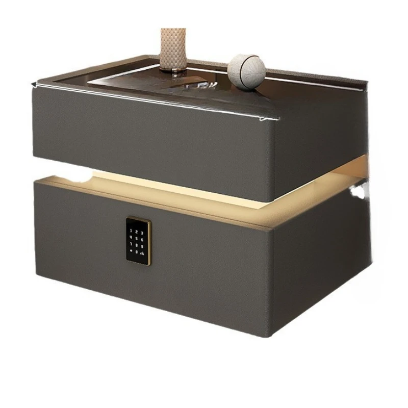 

Smart bedside table, light luxury cream wind wireless charging with sensor light, bedroom bedside storage cabinet, simple