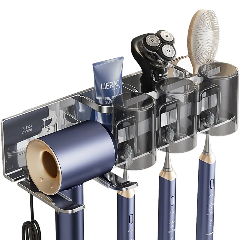 

Hair dryer rack 3 bathroom electric toothbrush hanger