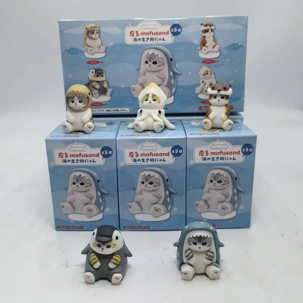 모푸샌드 상어 고양이 피규어 장난감 블라인드 박스 코스프레 해양 생물 인형 귀여운 블라인드 백 장식 어린이 크리스마스 선물