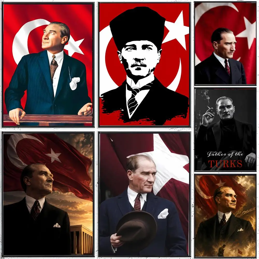 Iconic Turkish Leader M-Mustafa Kemal Ataturk Poster Modern Indoor Wall Decor & Aesthetic Home Space Design