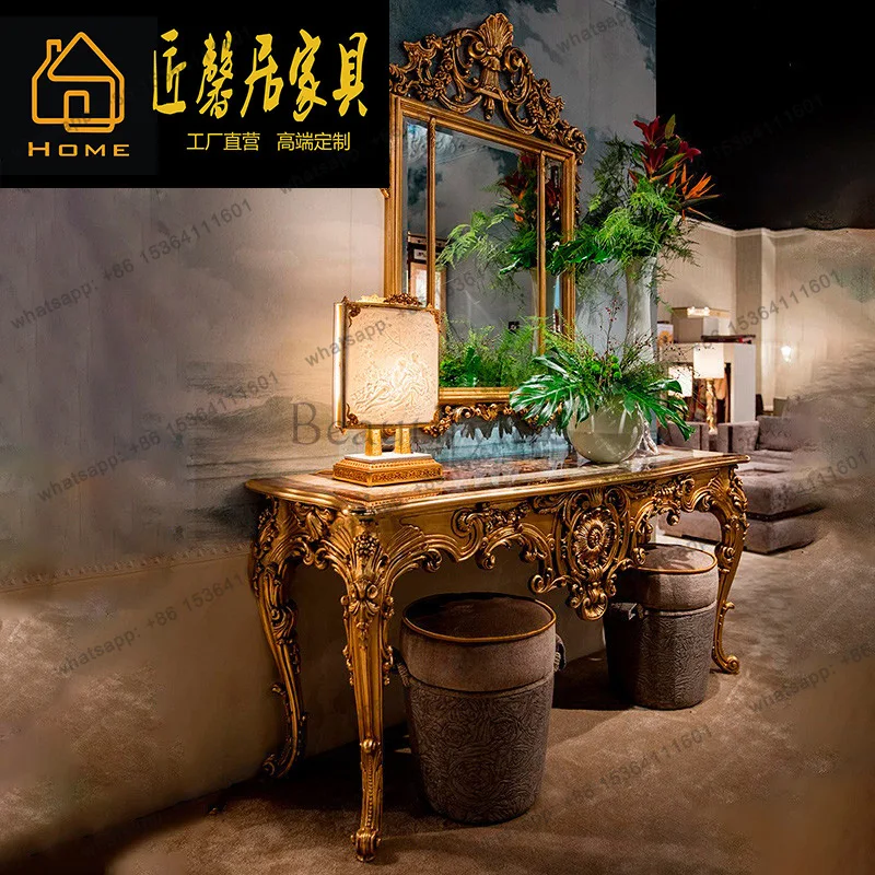 French shell parquet entrance table, living room large display entrance counter