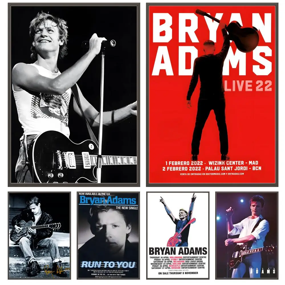 Singer B-Bryan Adams Poster Versatile HD Waterproof Wall Art Self-Adhesive Decor for Any Space Ideal Gift