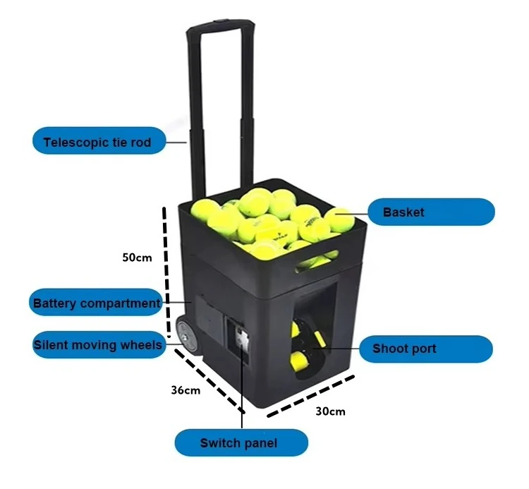 آلة تقديم كرة التنس الذكية للروبوت مع التطبيق #4