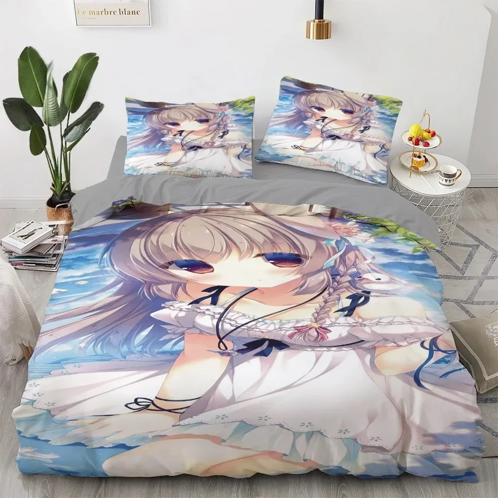 Anime kawaii Bedding Set Japan Anime loli Duvet Cover Set Kids Bedroom Cartoon 3D Printed Quilt Cover Bedroom Gift