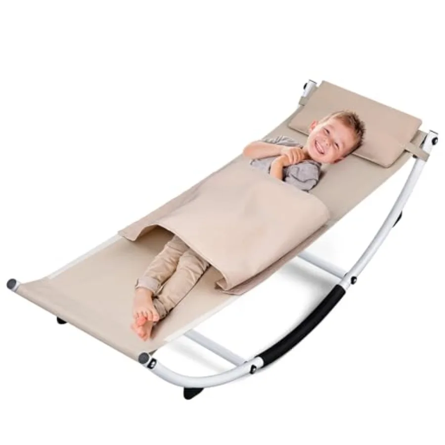 

Sensory Rocking Chair with Pillow and Blanket for Indoor Outdoor Use in Soft Gray Comfortable Recliner Chair Gift for Toddlers