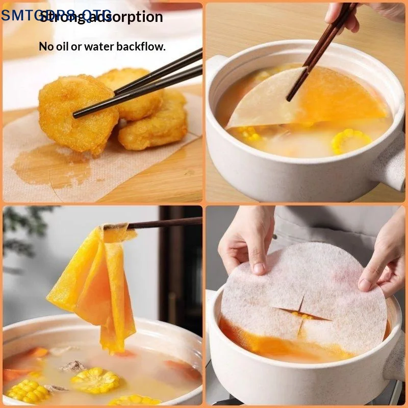 Hot 30/50/100Sheets Oil-Absorbing Papers For Food Soup/Stew Kitchen Oil Absorbing Paper Disposable Kitchen Oil Filter Film