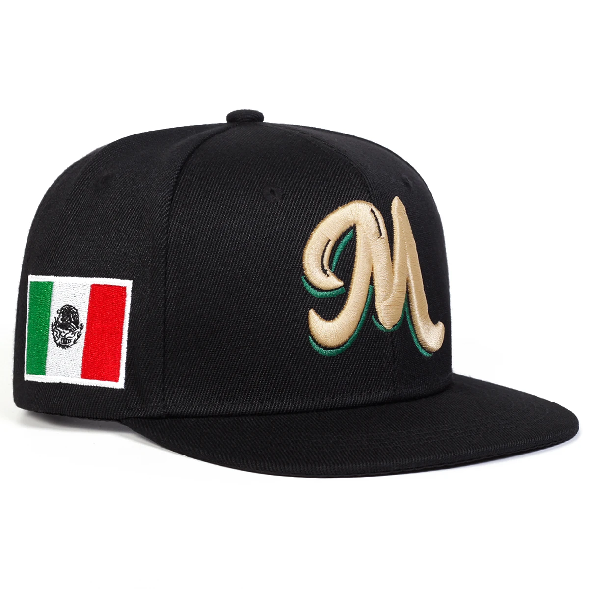 Unisex M Embroidery Side Mexican Flag Hip-hop Net Hats Spring Summer Outdoor Adjustable Casual Baseball Caps Sunscreen Hat Cap