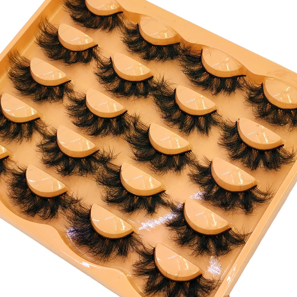 Pestañas postizas naturales 7D ojo de gato, suaves y esponjosas, 10 pares estilo manga, extensión de pestañas esponjosa de visón sintético 5