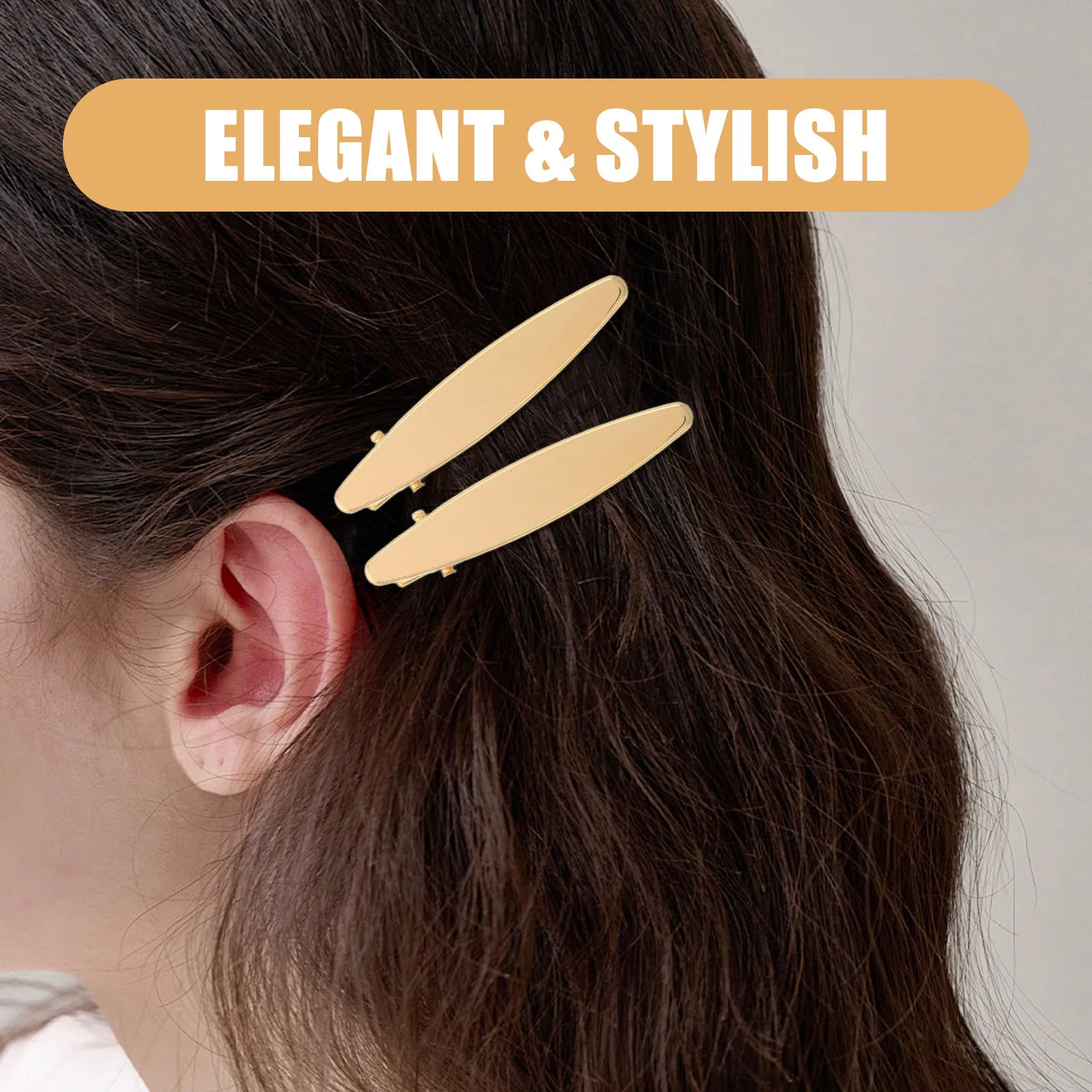 50Pcs Metallic Gold Hollow Alligator Hair Clips DIY Hairpin Set for Women Hair Barrettes Craft Kit Styling Pins Decorative