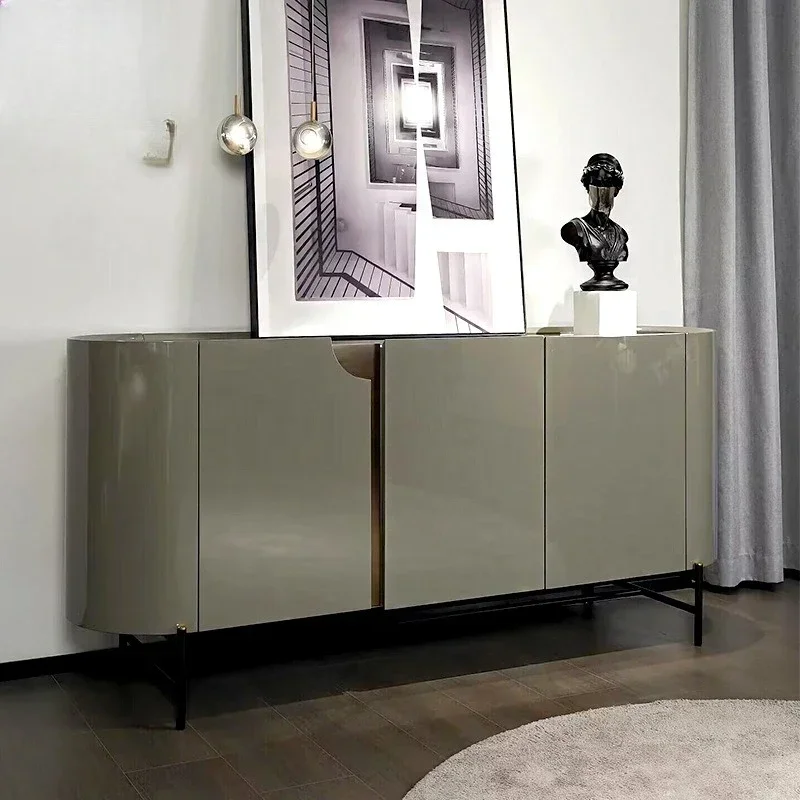 Light luxury high-end solid wood din ing sid e cab inet, villa luxury hou se desig ner multi-layer creati ve