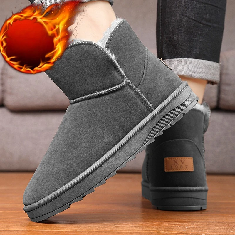 Women 2026 Trend Warm Thicken Plush Cotton Shoes Woman Slip On Non Slip Winter Ankle Boots Faux Suede Thick Bottom Snow Boots