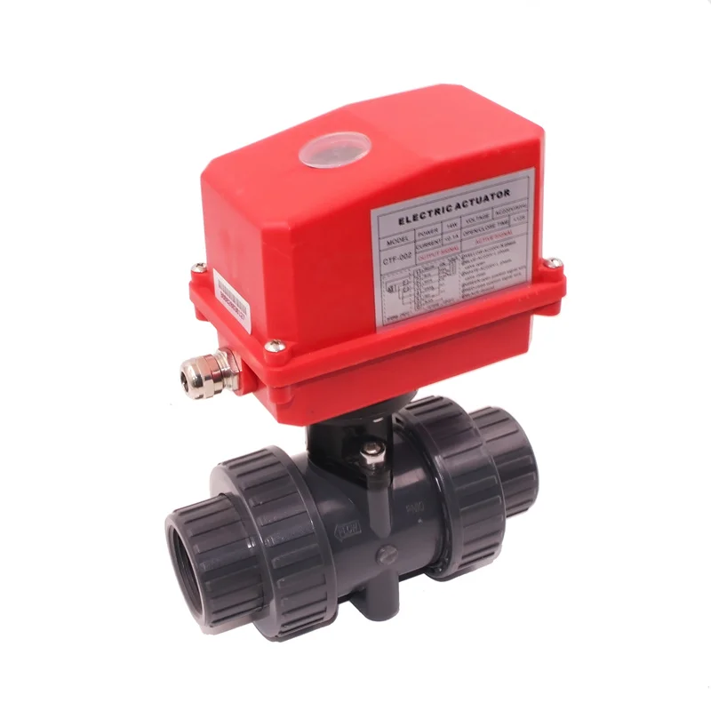 CTF-002 DN40 1.5 inch UPVC Thread Screw Connection Electric Motorized Ball Valve