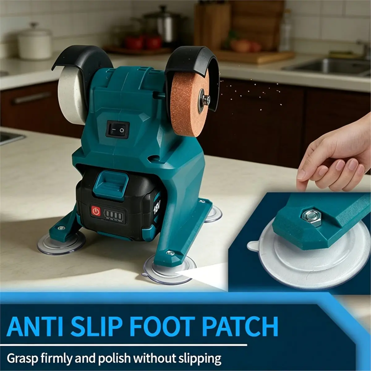 11·11COUPON Bench Grinder Dual Wheel Grinder Metal Stone Knifes Polishing Grinding Sharpening for 18V Battery Pin