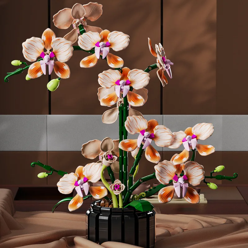 

Simulation Butterfly Orchid Flowers Building Block Toy Eternal Orchid Potted Plant Bouquet Bricks DIY Decoration Toy for Girls