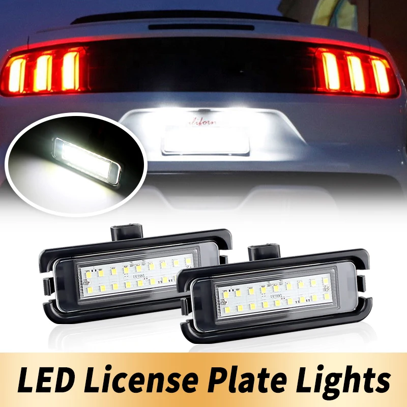 2 قطعة عالية مشرق الأبيض 6000K لا خطأ LED رقم الترخيص لوحة أضواء Canbus لفورد موستانج 2015-up FR3Z13550A اكسسوارات السيارات