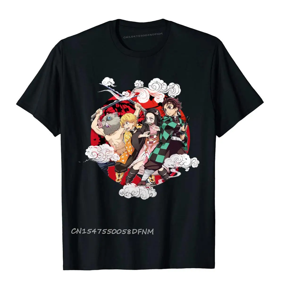 Hip Hop Top T-Shirts Slim Fit Demon Slayer Anime T Shirt Premium Cotton Man Tops Shirt Tight