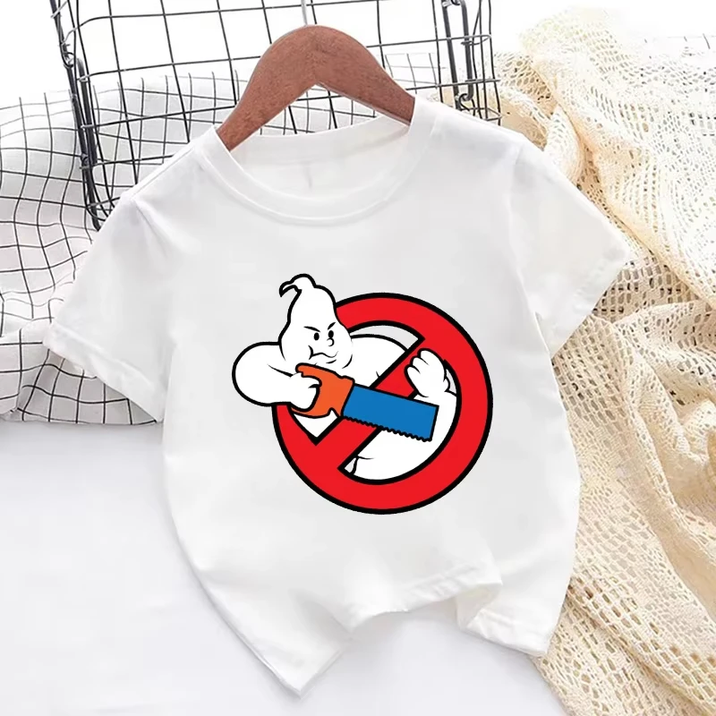 Ghostbusters Movie Ghost Busters Print Cartoon Kids T shirt Girls Summer Tops Baby Boys Clothes Children Short Sleeve T-shirts
