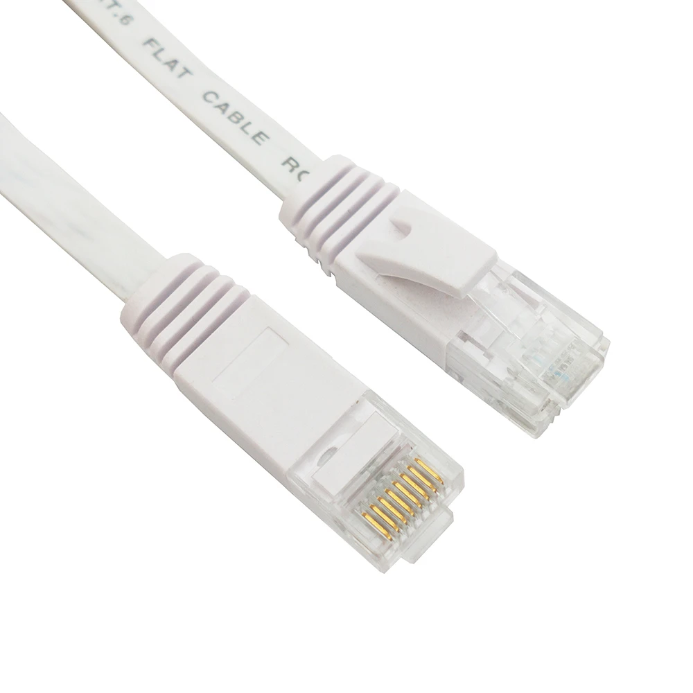 

RJ45 Connector Cat6 Network cable Flat white For computer devices