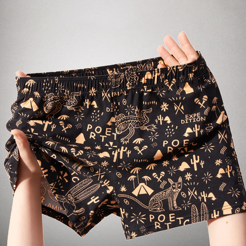 القطن الرجال السهم السراويل المطبوعة رقيقة الملابس الداخلية تنفس فضفاض سراويل بوكسر Homewear الذكور عارضة مريحة النوم السروال #1