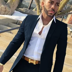 Marineblau Herren anzug 2 Stück Business formelle Arbeit tragen Hochzeit Bräutigam Smoking benutzer definierte Kleid männlich 2024 Blazer