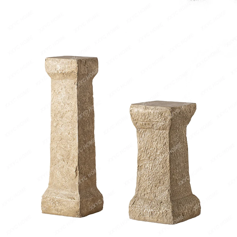 Stone Quiet Style Art Imitation Marble Column Base Bed & Breakfast Vacation Style Hotel