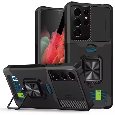 Shockproof Armor For Samsung Galaxy S23 S22 Ultra Case A12S A32 A52 A72 A82 A13 A03 A22 S21FE Note 20 Ultra With Card Solt Cover