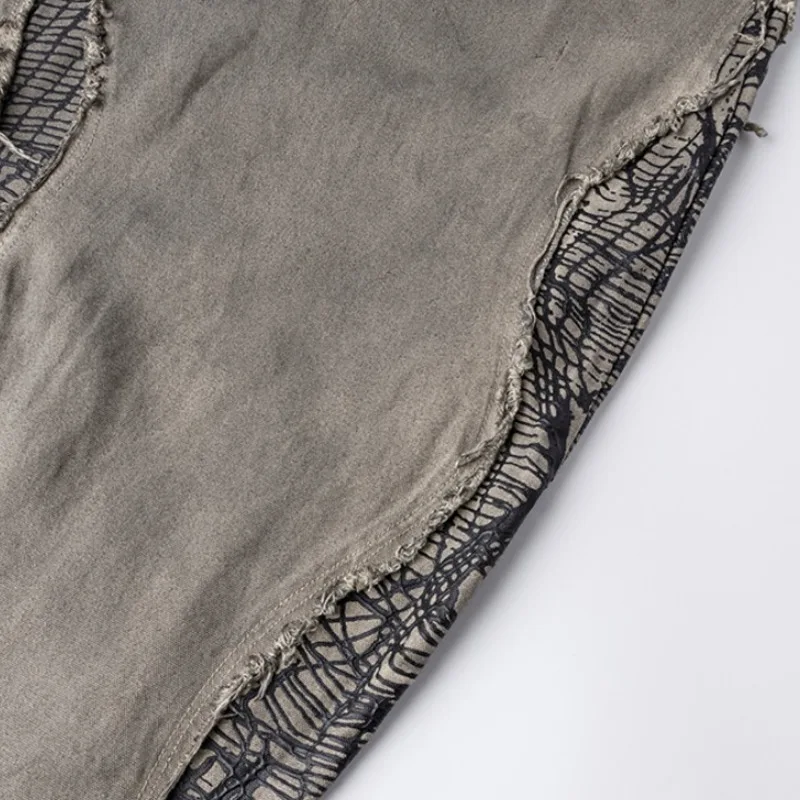 HKSH Herbst Männer Flut Punk Amerikanischen High Street Unregelmäßigen Zerrissene Patchwork Nische Design Casual Hosen Dark Chic Ins Splice HK15279