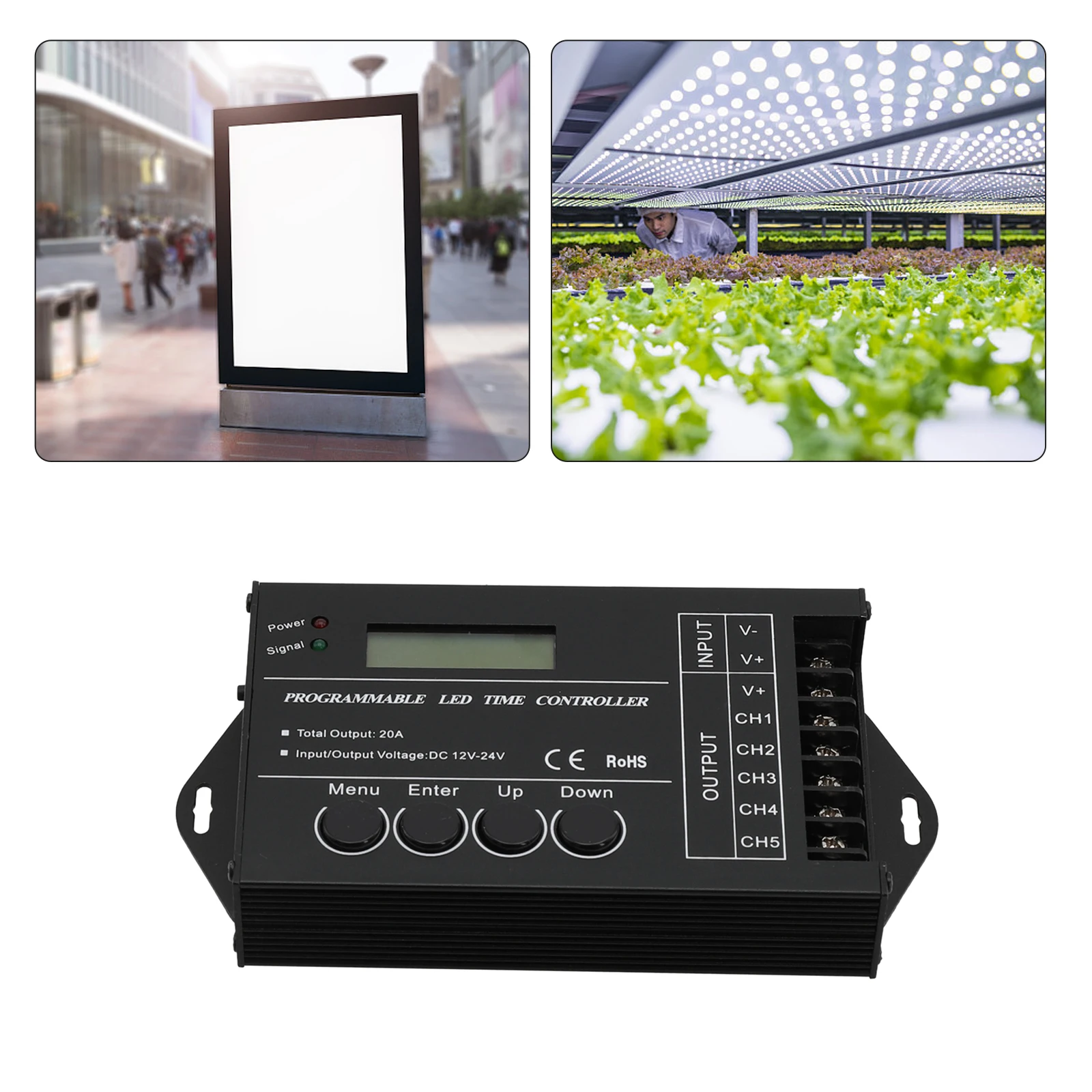 TC420 Time Programmable RGB LED Display Controller  5 Channel DC1224V  Enhance the Visual Appeal of Your LED Plant Lights