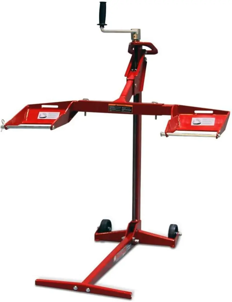 Riding Lawn Mower Lift, 450lb Lifting Capacity, Fits Most Residential Mowers, Space-Saving Folding, Ideal for Mow