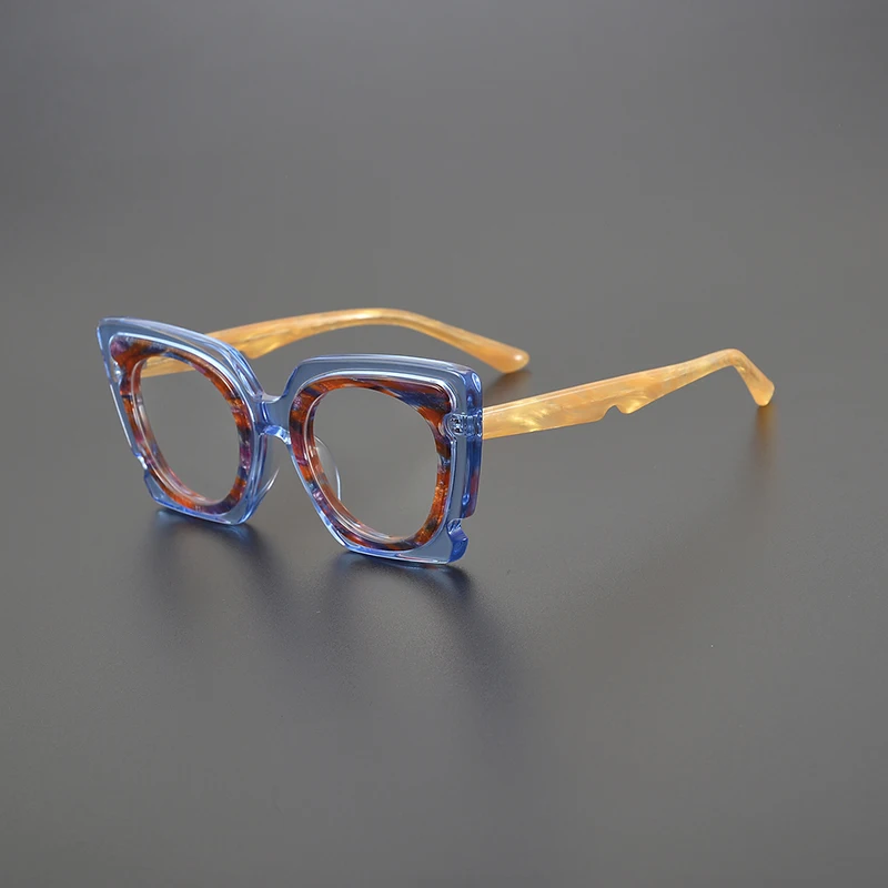 

Fashion niche retro cat-eye glasses frame personality hipster thick frame patchwork multi-color optics prescription myopia glass