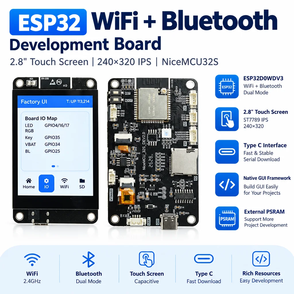 ESP32-D0WDV3 Wifi Bluetooth Development Board With 2.8