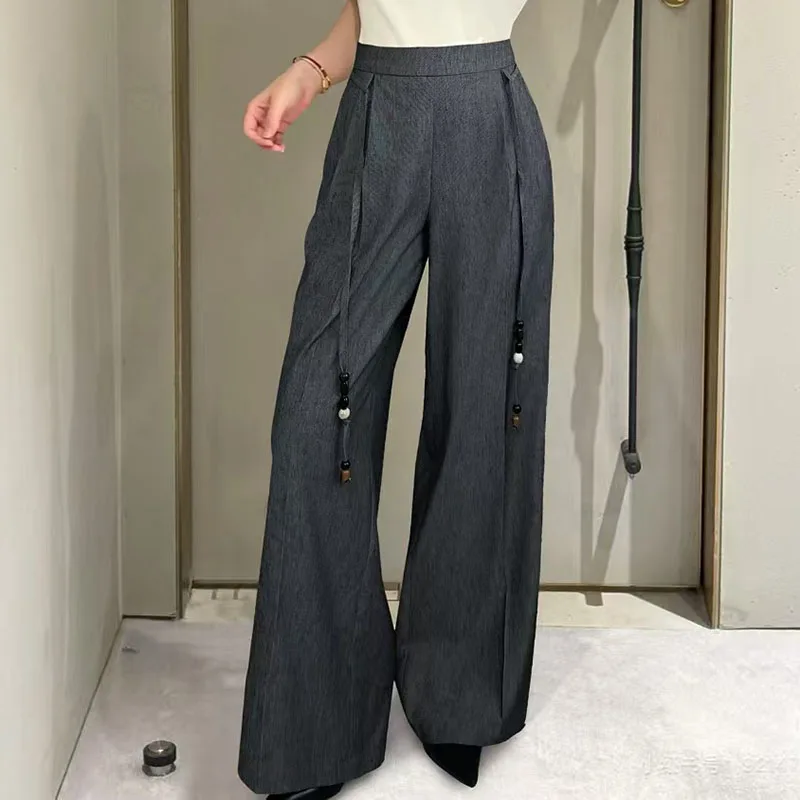 

2026 New Design High-Waist Comfortable Elasticated Wide Leg Pants - Loose and Slimming Casual Pants for Office Wear