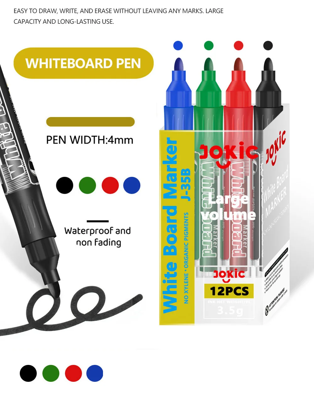 4/12Pcs Set Löschbaren Magnetischen Whiteboard Marker Stift Tafel Marker Kreide Glas Keramik Büro Schule Kunst Marker Schreibwaren – Detail 7