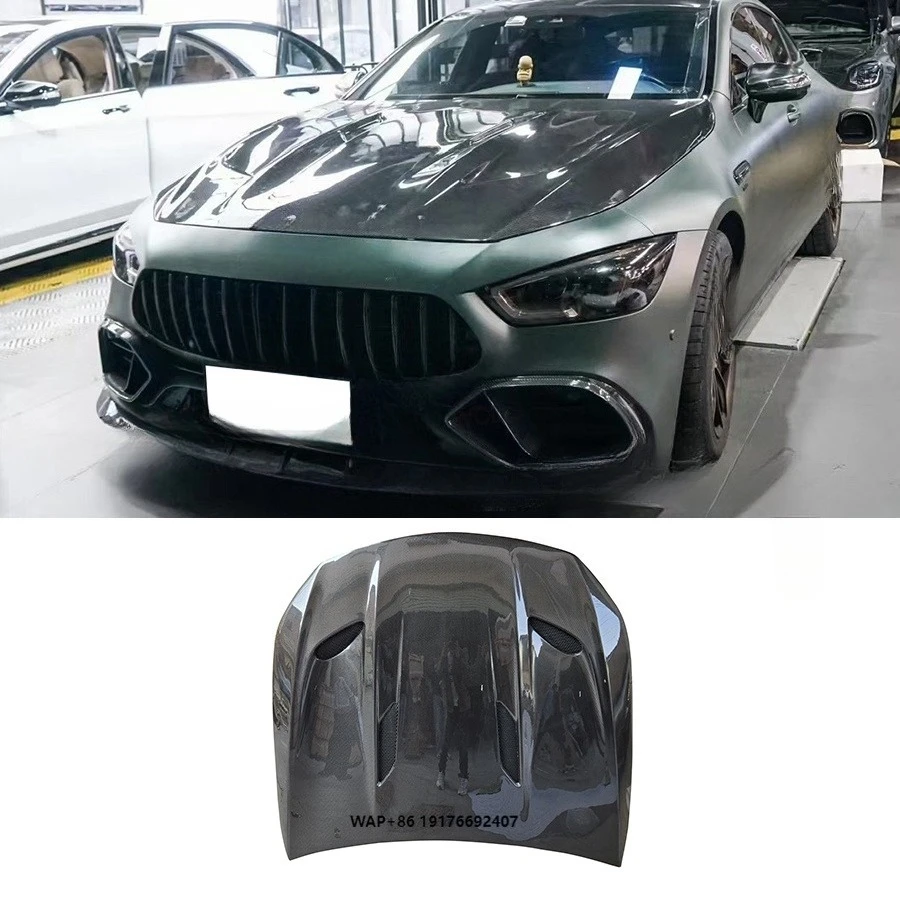 Carbon Fiber SL Style Front Hood for GT50 GT53 GT63 Front Air Vent Engine Hood Bonnet Cover Car  Bodykit