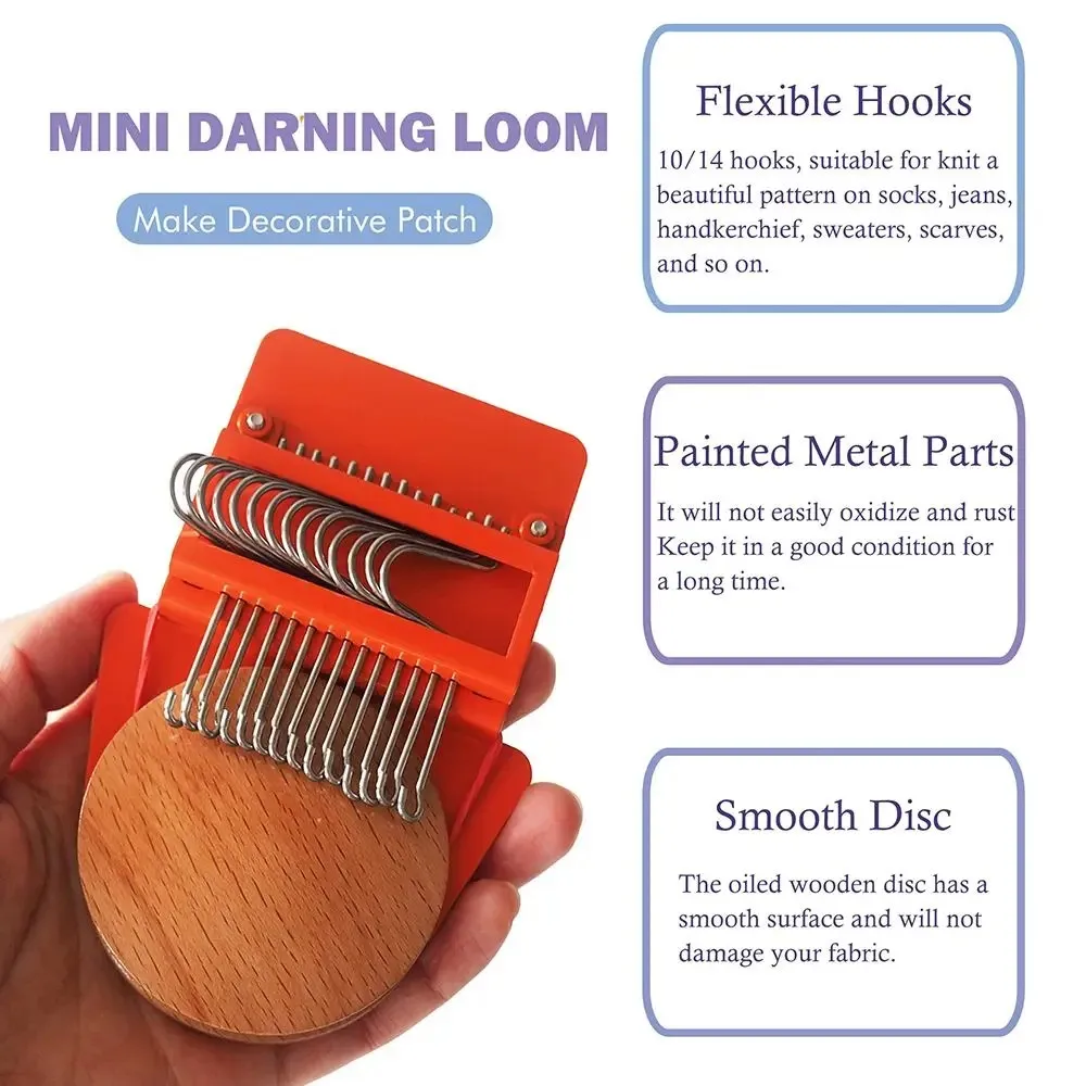 Small Loom Speedweve Type Weave Tool Fun Mending Loom Darning Machine Loom Makes Beautiful Stitching Mending Jeans Clothes