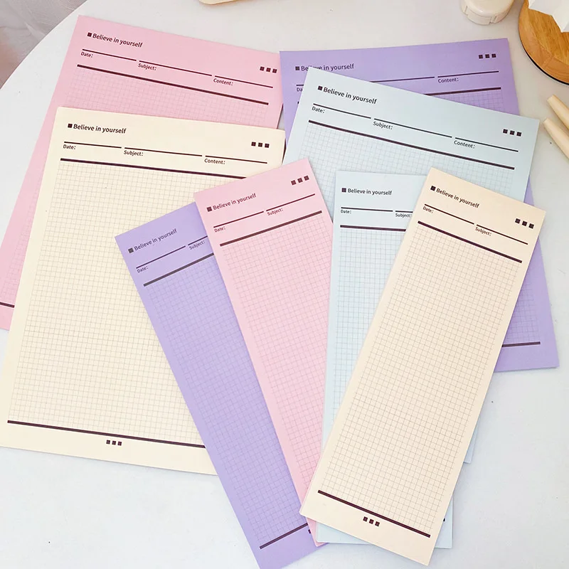 Ins Simplicity Solid Color Memo Pad B5 Half Notebook Loose-leaf Diary Student Learning Notes Paper School Stationery 30 Sheets