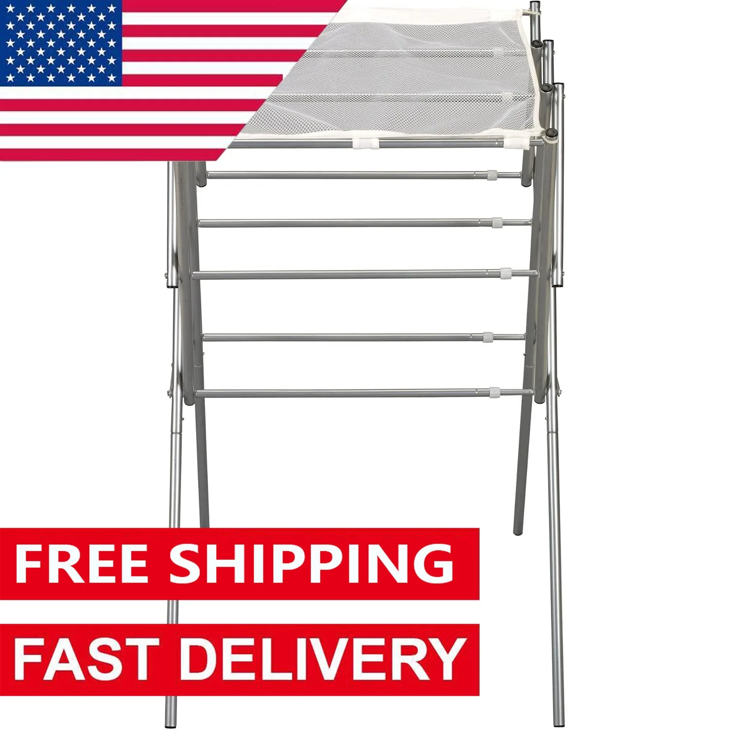 

Clothes Drying Rack, Foldable, Expandable and Collapsible Laundry Drying Rack, Silver