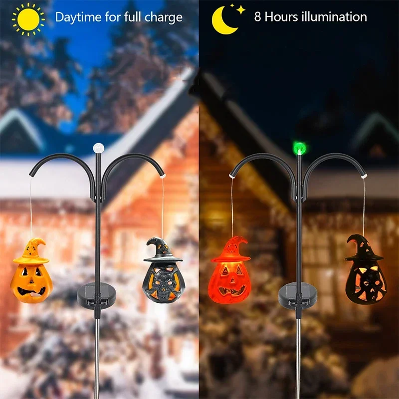 

Pumpkin Solar Garden Halloween Led Lights Yard Decoration Waterproof Ground Plug Outdoor Reading Lamp for Christmas Mount