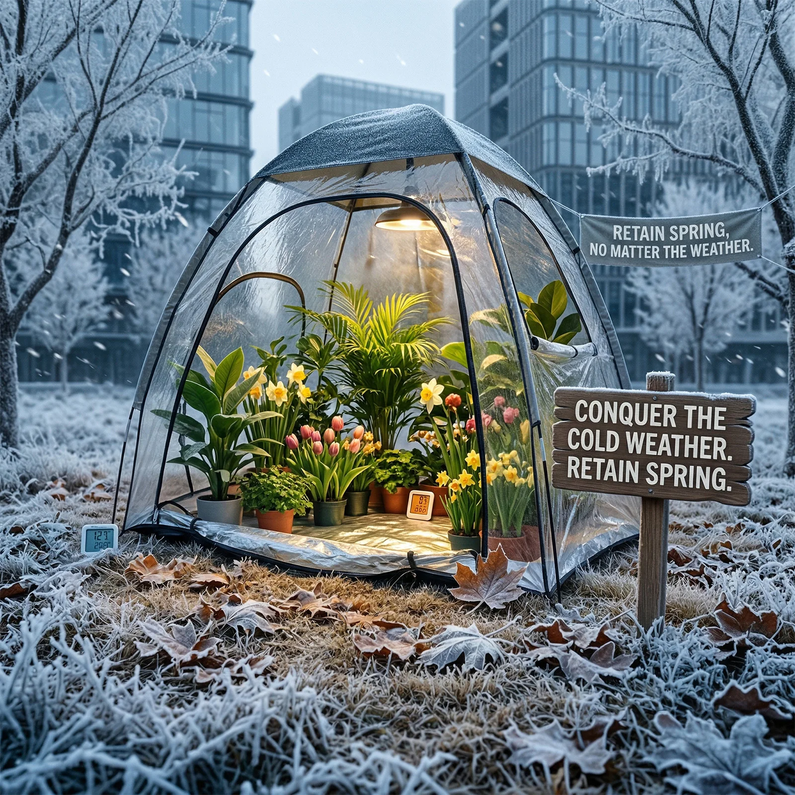 1 Pack Compact Foldable Greenhouse Tent, Clear Transparent Plant Shelter, Space-Saving Mini Greenhouse for Balcony