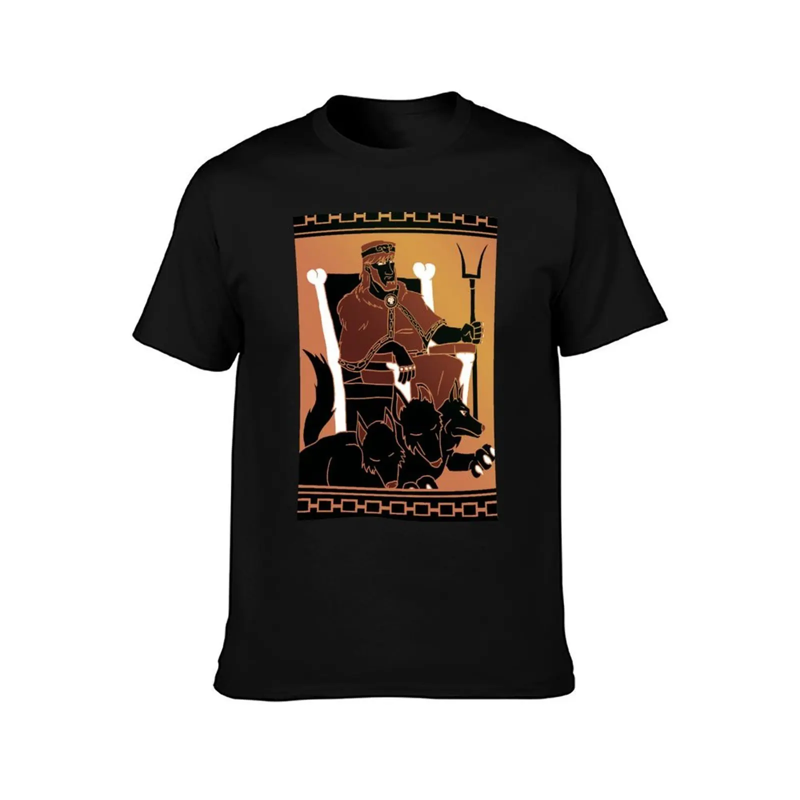 Hades on His Throne T-Shirt, Summer Casual Cotton Tee, Oversized Streetwear Tops, Vintage Graphic Print, Loose Fit Short Sleeve