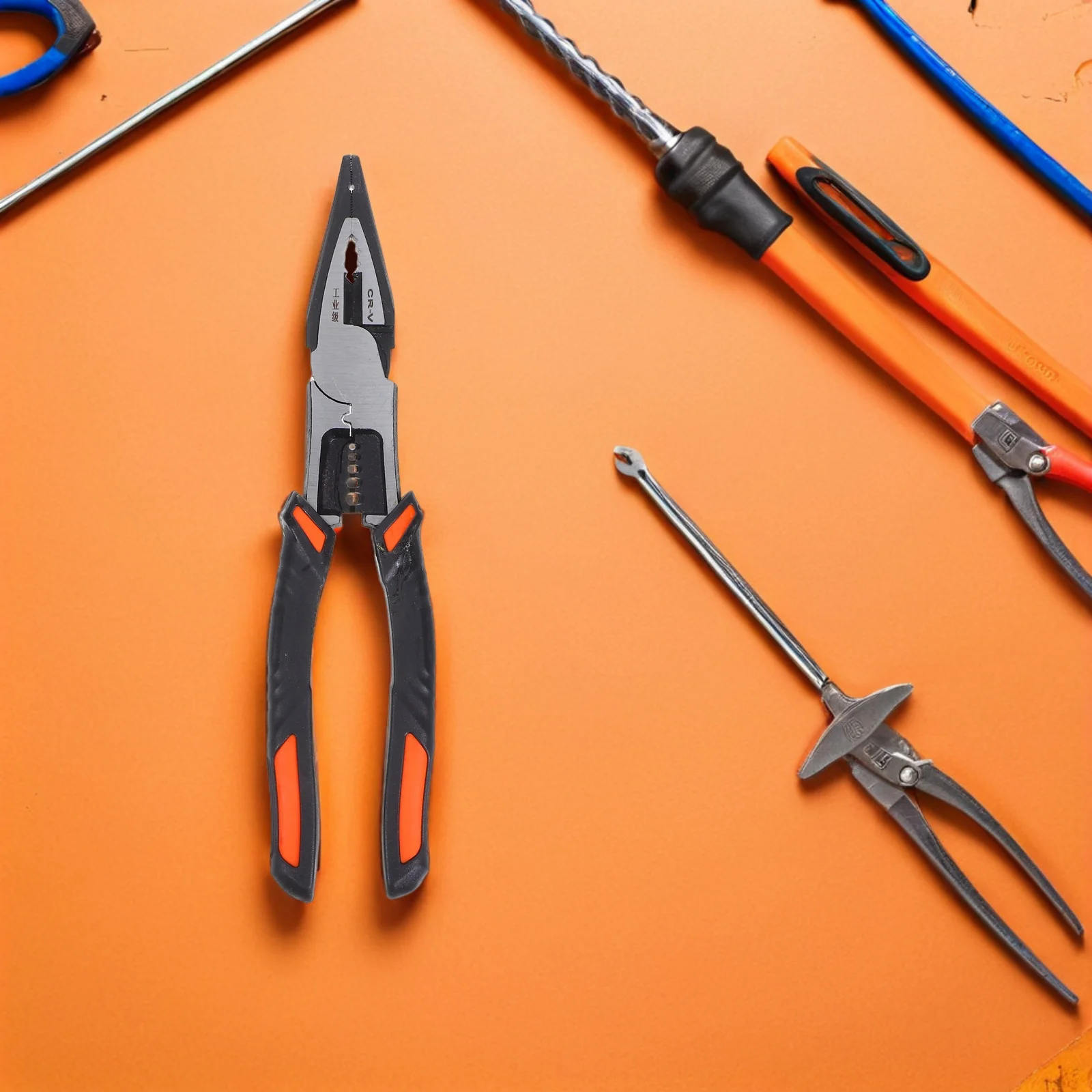 

Industrial Grade Heavy Duty Needle Nose Pliers Multifunctional Wire Stripping Tool for Electricians Home DIY Automotive