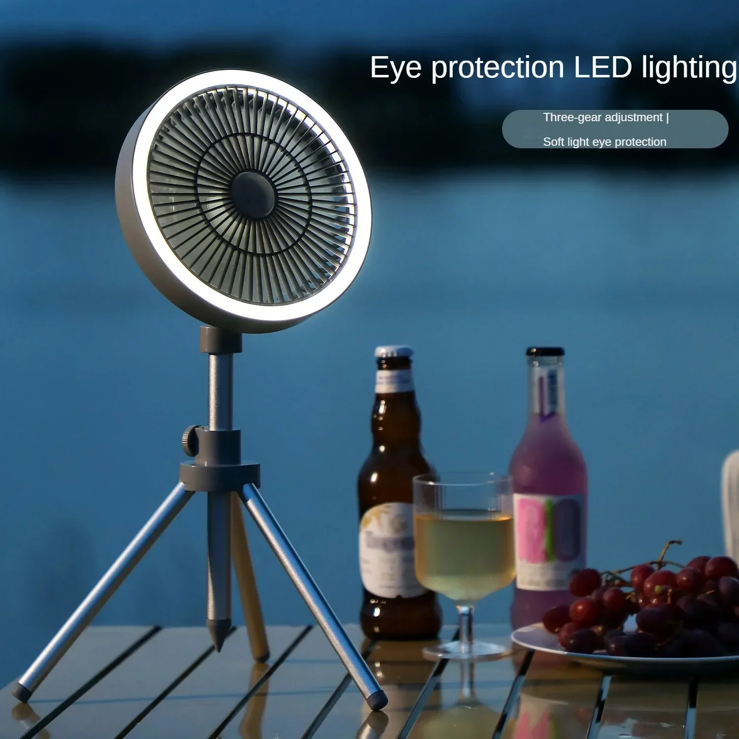 

Надежный портативный вентилятор для кемпинга 2024 года с интегрированным аккумулятором, штативом и складной конструкцией, мощный поток воздуха