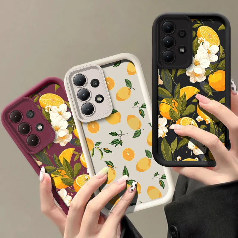 

Soft Phone Case For Samsung Galaxy A56 5G A36 A26 A17 A16 A55 A35 A25 A15 A54 A34 A24 A14 A73 A53 A33 A13 Flower Lemon Cover